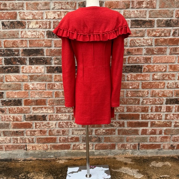 Anthropologie orange wool coat with ruffled collar HWR / M / Excellent condition - Picture 13 of 15